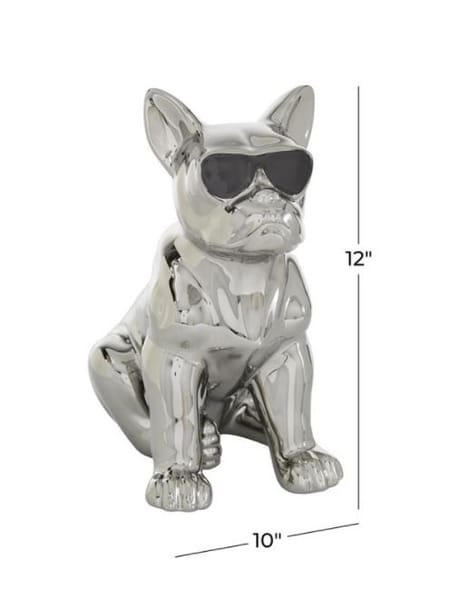 French Bulldog Silver Sculpture