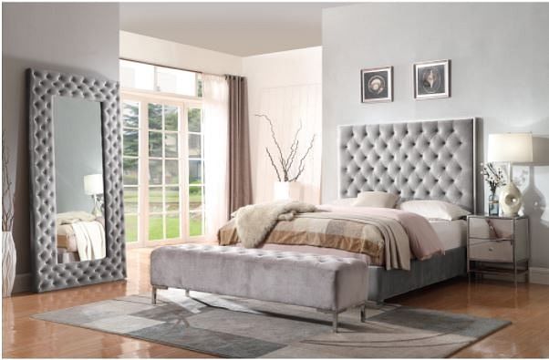 Lacey Upholstered Floor Mirror