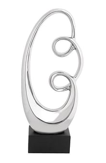 Silver Ceramic Modern Abstract Sculpture