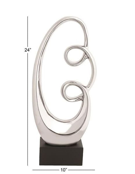 Silver Ceramic Modern Abstract Sculpture