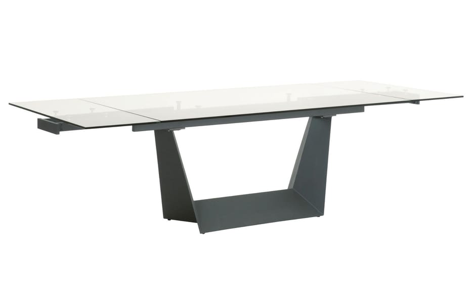 Victoria Extendable Dining Table in Tempered Glass