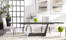 Victoria Extendable Dining Table in Tempered Glass