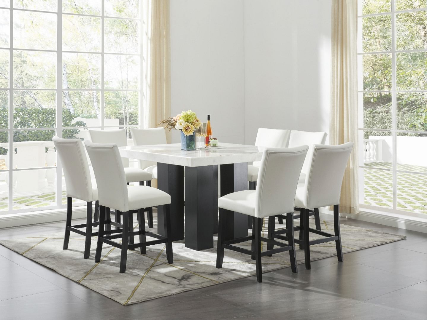 Marble dining store table ashley furniture