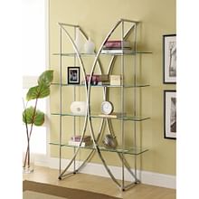 Bookcase Chrome and Clear with 4-tier