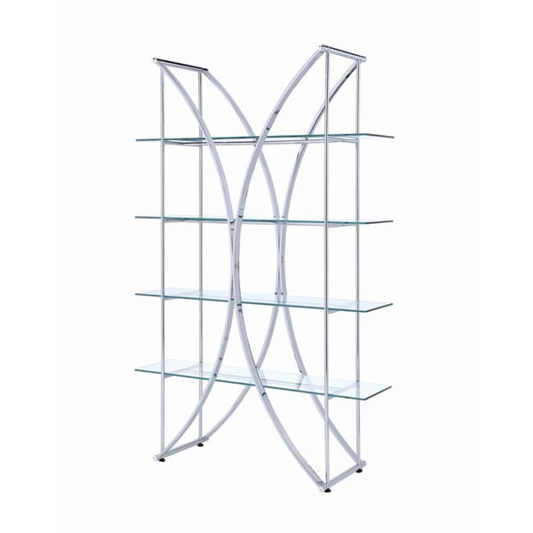 Bookcase Chrome and Clear with 4-tier