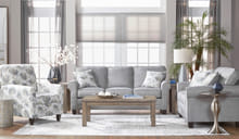 CLEARANCE!!! Ozark Sofa and Loveseat in Grey Linen Fabric