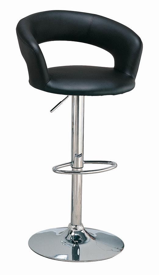 Alaska Adjustable Bar Stools Chrome and Black