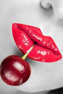 Art on Acrylic Glossy Lips with Cherry