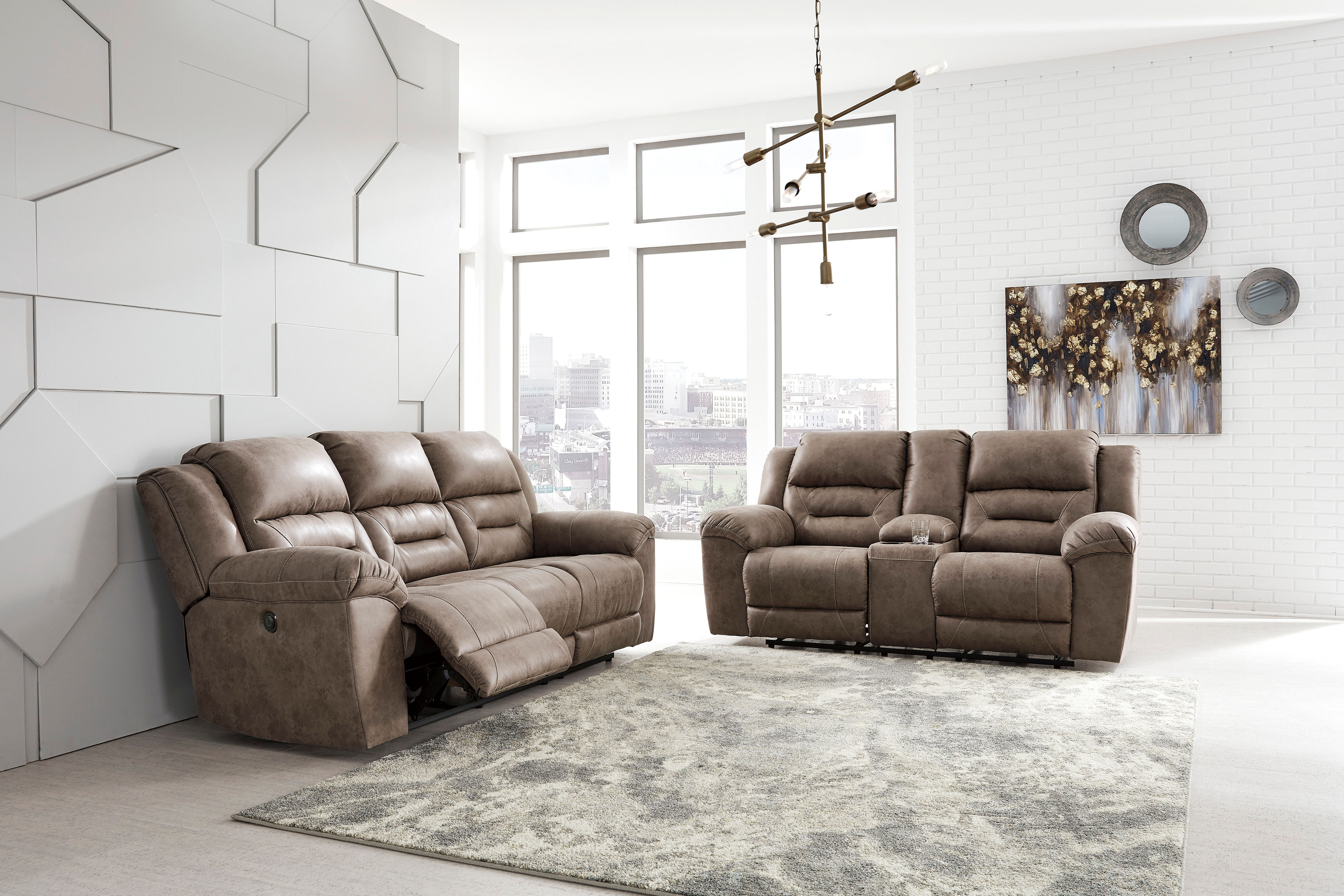 Ashley Furniture - Stoneland Reclining Sofa and Lo...