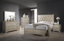 Beaumont Bedroom Set Metallic Champagne - Queen Bed and Dresser/Mirror