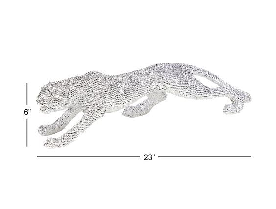 Silver Leopard Sculpture Small