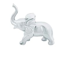 Silver Porcelain Elephant Sculpture