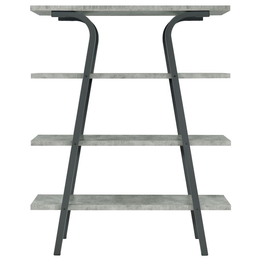 Tatum 4-tier Rectangular Bookcase Cement and Gunme...