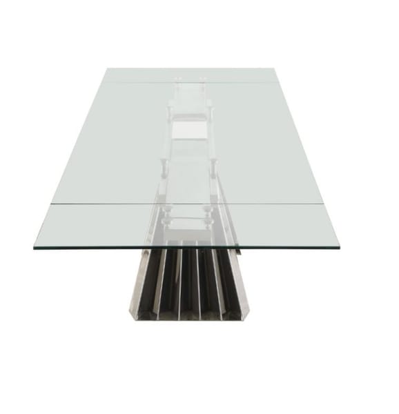 Dominique Extendable Glass Top Dining Table