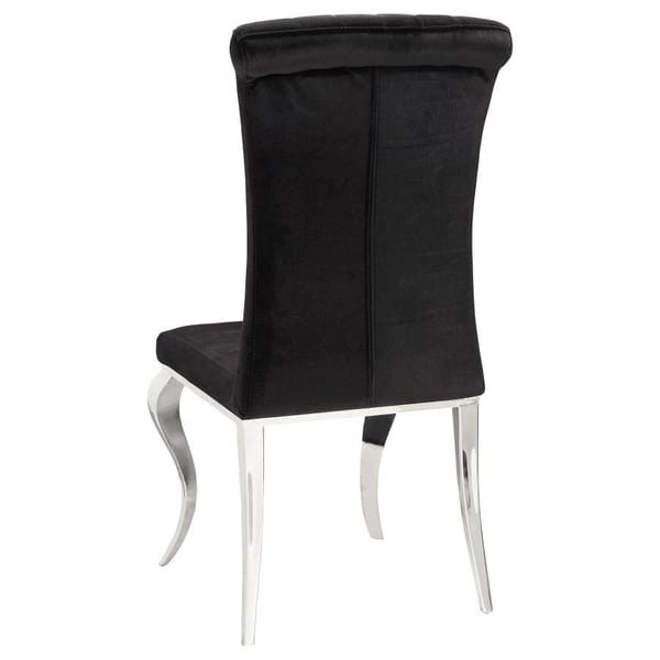 Betty Upholstered Side Chairs Black and Chrome