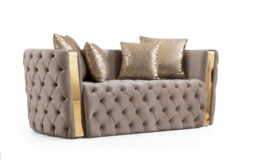 Naomi Living Room Set in Taupe