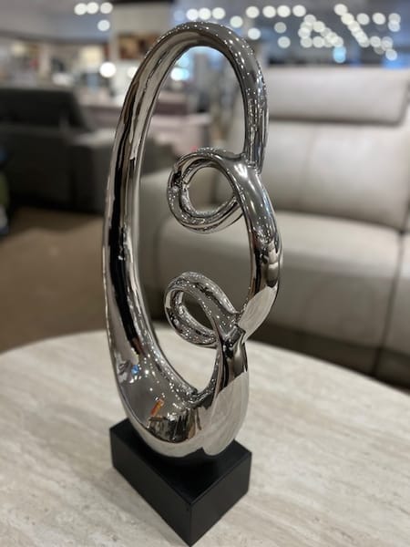 Silver Ceramic Swirl Sculpture