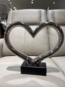 Silver Ceramic Heart Sculpture