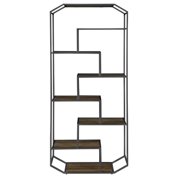 Bookcase Rustic Brown and Dark Grey