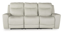 Mindanao Power Reclining Sofa in Beige Leather