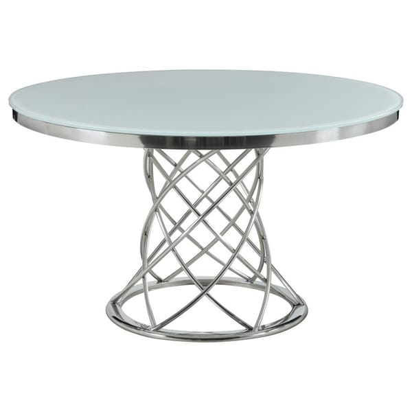 Erin 5 PC Round Glass Top Dining Set