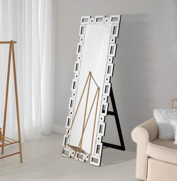 Tusla Geometric Frame Cheval Mirror