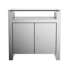 Baltimore Accent Cabinet Clear Mirror and Silver