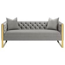 Enterprise Tufted Velvet Sofa in Grey