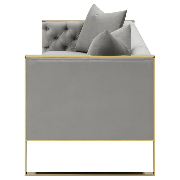 Enterprise Tufted Velvet Sofa in Grey