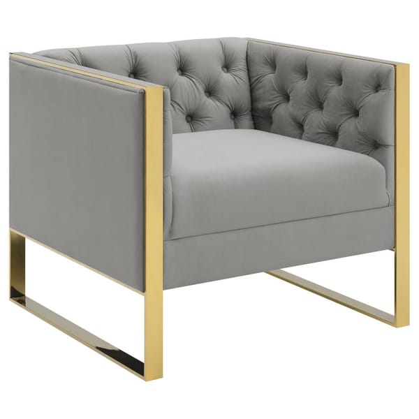 Enterprise Tufted Velvet Chair in Grey