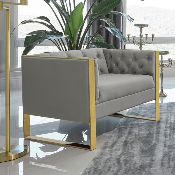 Enterprise Tufted Velvet Chair in Grey
