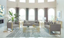 Enterprise Tufted Velvet 2 Pc Set in Grey