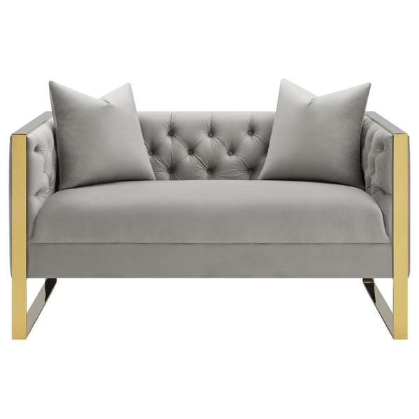 Enterprise Tufted Velvet 2 Pc Set in Grey