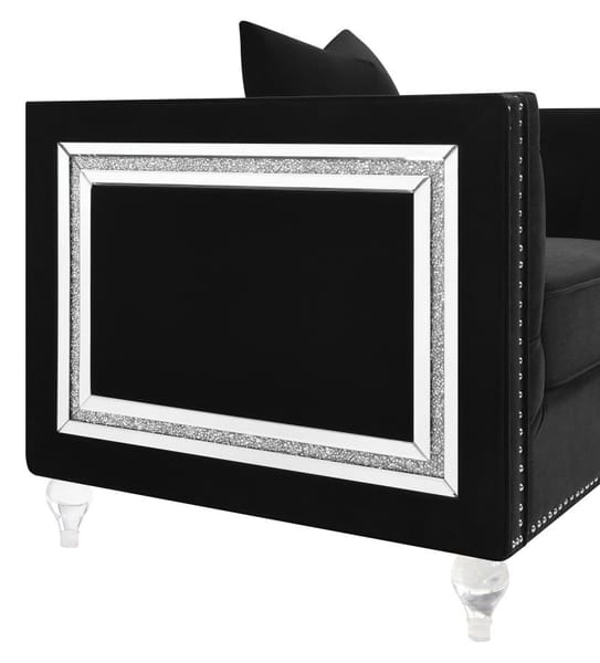 Dothan Tufted Sofa in Black Velvet
