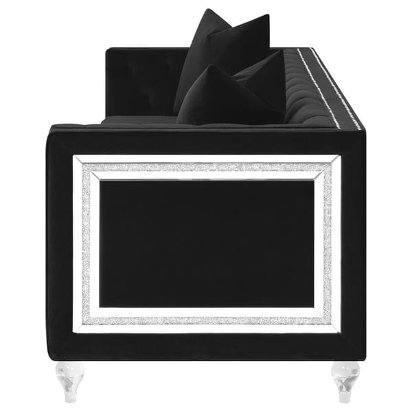 Dothan Tufted Sofa in Black Velvet
