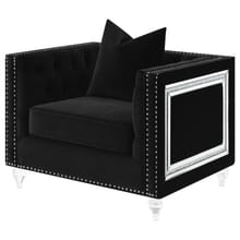 Dothan Velvet Tufted Chair in Black
