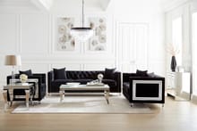Dothan Velvet Tufted 2Pc Set in Black
