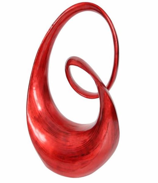 Red Abstract Swirl Sculpture