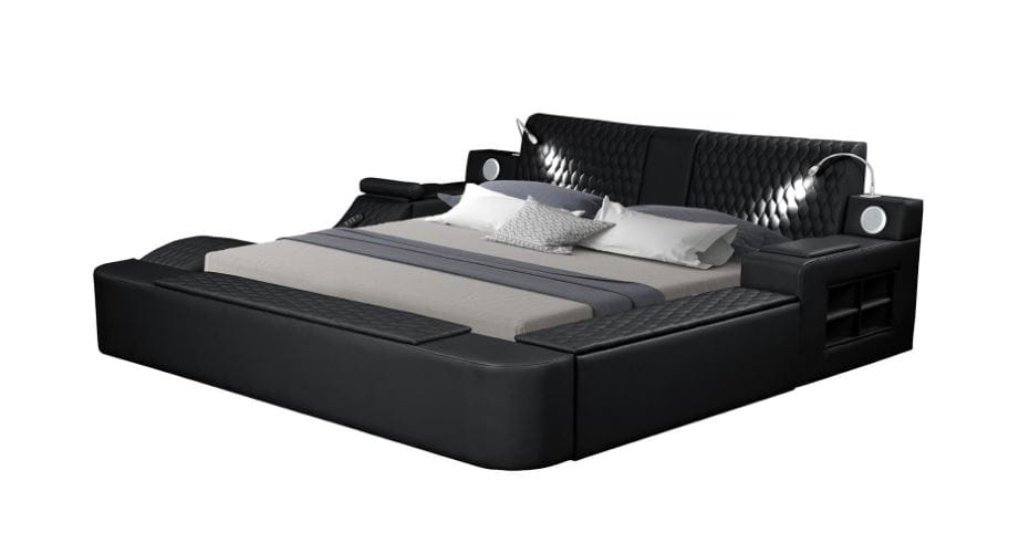 Zoya Smart Multifunctional King Size Bed in Black