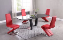 Suri 5 Pc Dining Set in Black and Red