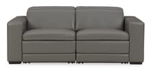 Tucson Power Reclining Loveseat in Grey Leather