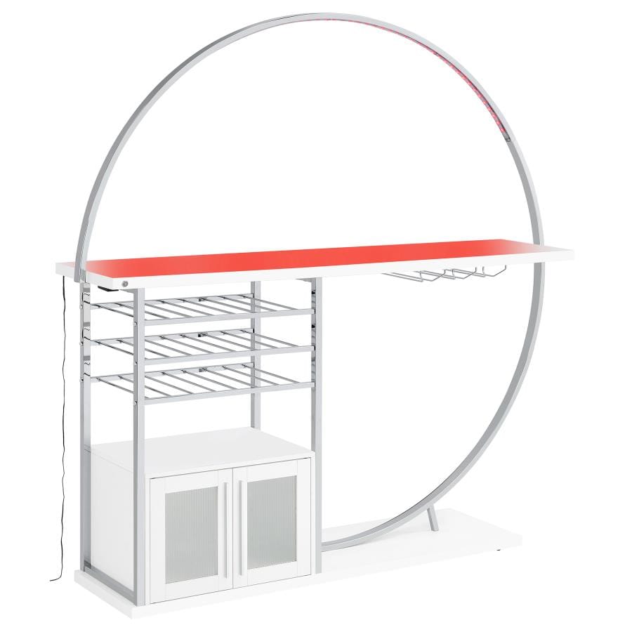 Circular LED Home Bar in White
