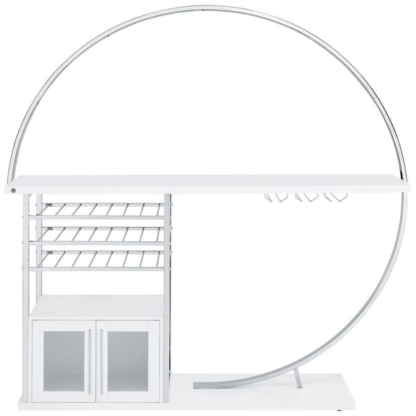 Circular LED Home Bar in White