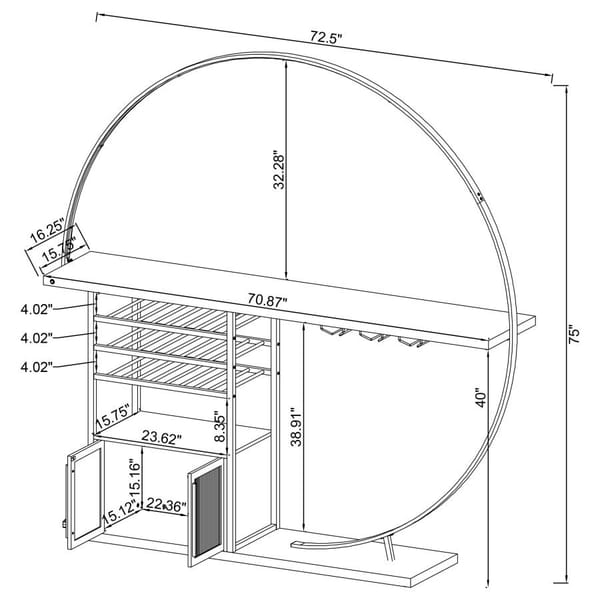Circular LED Home Bar in White