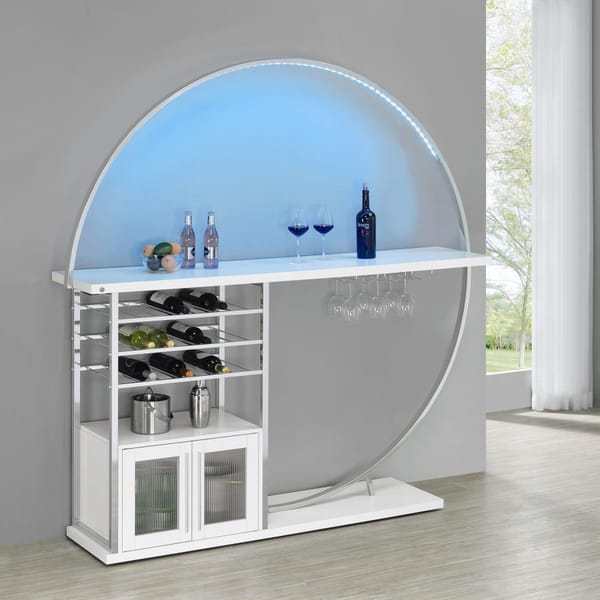 Circular LED Home Bar in White