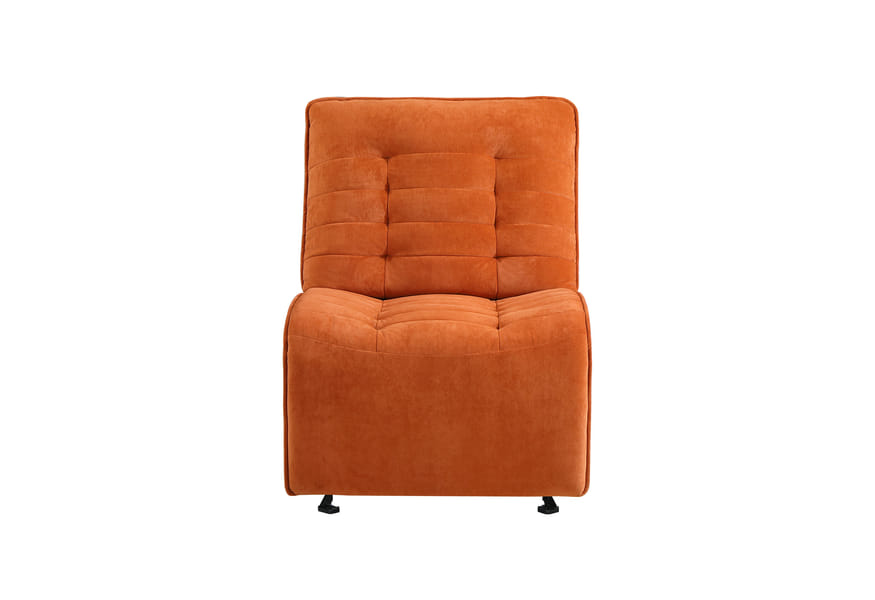 Rusty Power Reclining Sectional in Orange Velvet