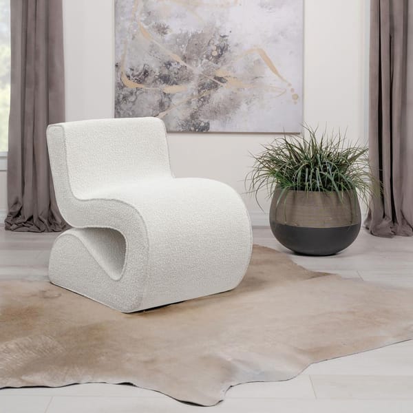 Ronea Armless Curved Chair Cream