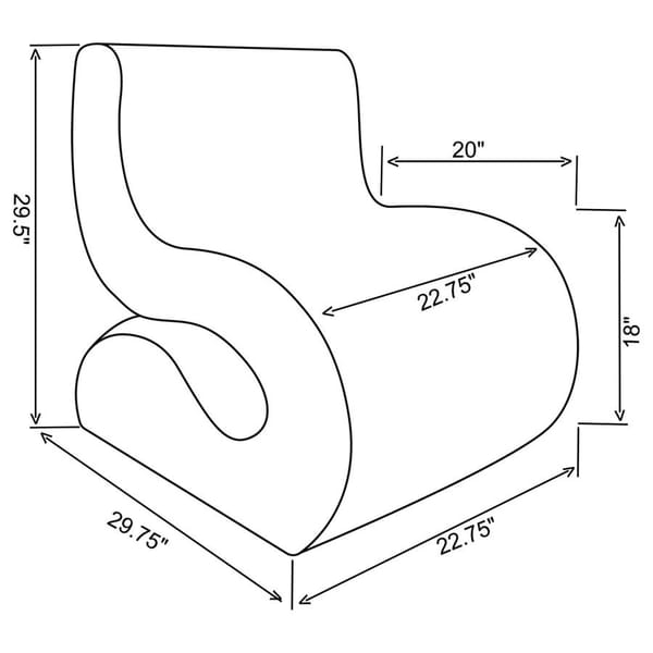 Ronea Armless Curved Chair Cream