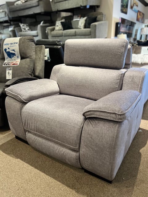 Penelope Reclining Chair in Gray Fabric