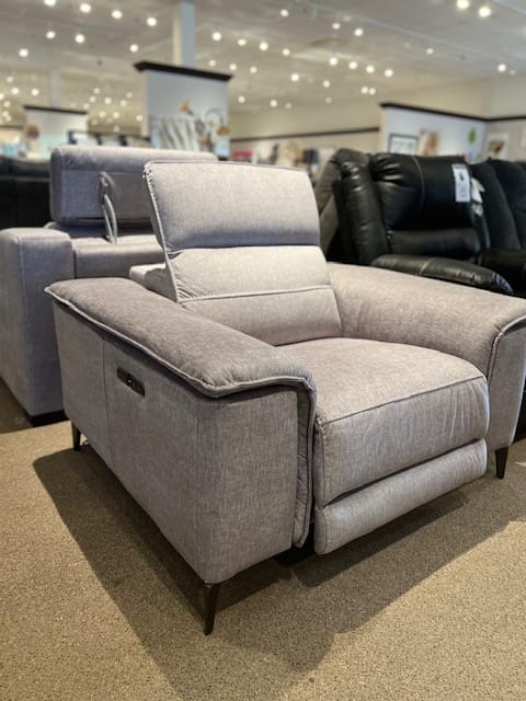 Isla Power Reclining Chair in Gray Fabric